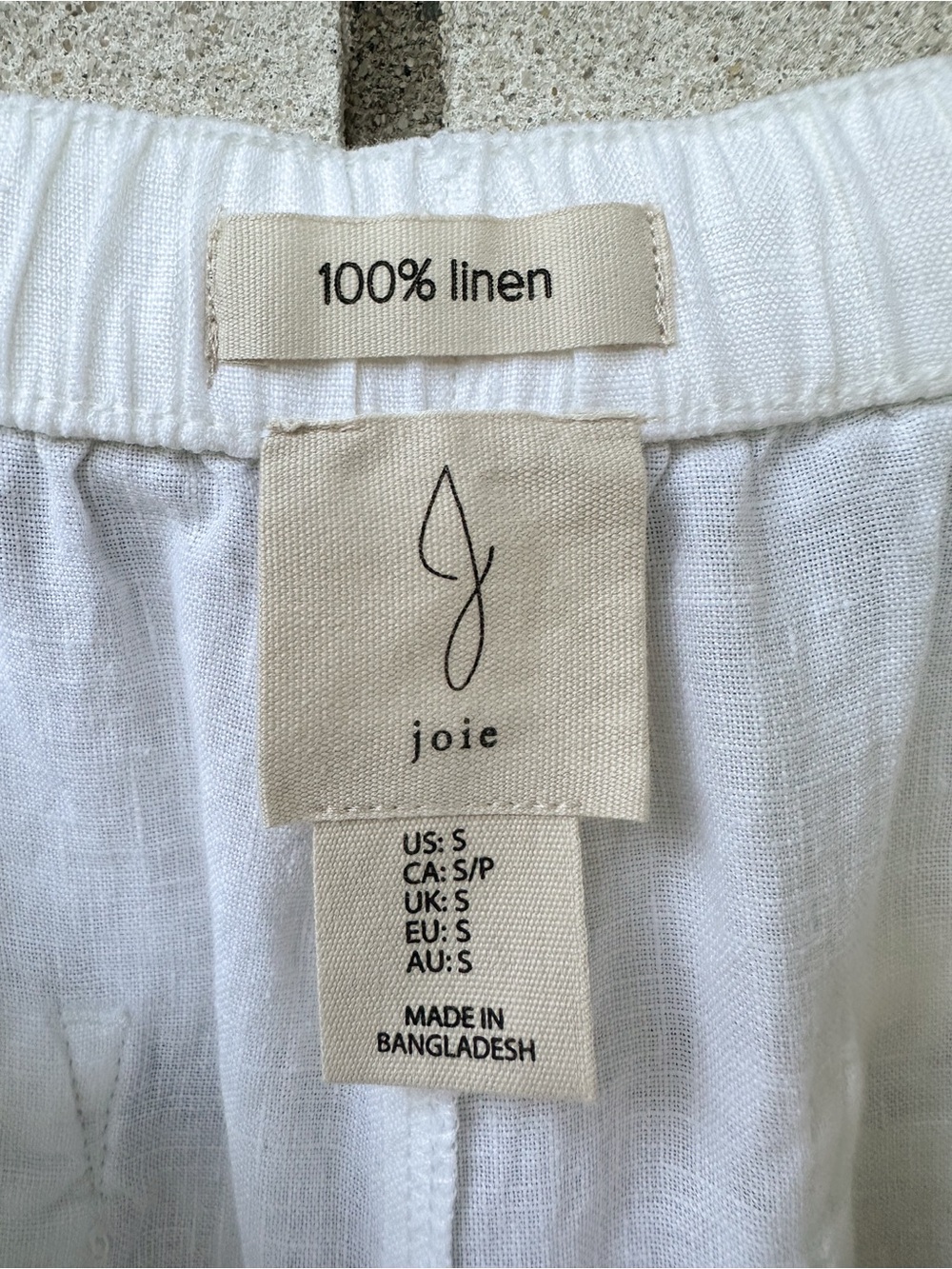 Joie S Ivory White Linen Wide Leg Pull On Pants Embroidered Crochet Trim - Picture 7 of 8